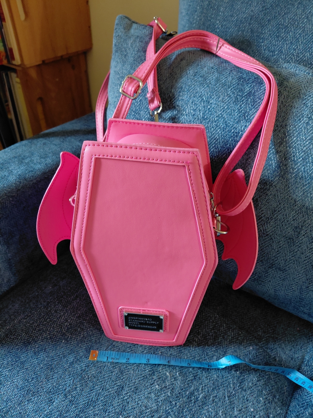 Pink Bat Wing Coffin Crossbody Bag - Unbranded